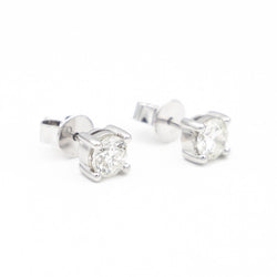 Boucles d'oreilles Puces en or blanc et diamants - Castafiore