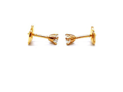 Boucles d'oreilles Puces en or jaune et diamants - Castafiore