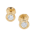 Boucles d'oreilles Puces en or jaune et diamants - Castafiore