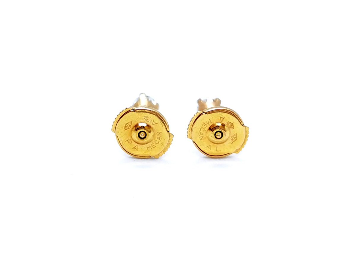 Boucles d'oreilles Puces en or jaune et diamants - Castafiore