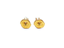 Boucles d'oreilles Puces en or jaune et diamants - Castafiore