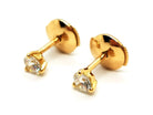 Boucles d'oreilles Puces en or jaune et diamants - Castafiore