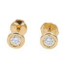 Boucles d'oreilles Puces en or jaune et diamants - Castafiore