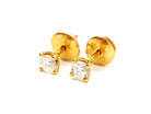 Boucles d'oreilles Puces en or jaune et diamants - Castafiore