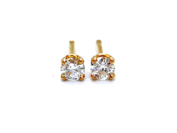 Boucles d'oreilles Puces en or jaune et diamants - Castafiore