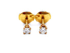 Boucles d'oreilles Puces en or jaune et diamants - Castafiore