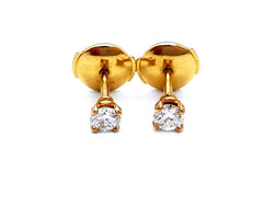 Boucles d'oreilles Puces en or jaune et diamants - Castafiore