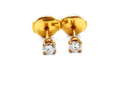 Boucles d'oreilles Puces en or jaune et diamants - Castafiore
