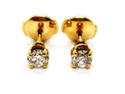 Boucles d'oreilles Puces en or jaune et diamants - Castafiore