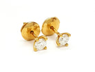 Boucles d'oreilles Puces en or jaune et diamants - Castafiore