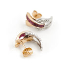 Boucles d'oreilles Puces GUY LAROCHE en 2 ors, rubis et diamants - Castafiore