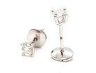 Boucles d'oreilles Puces Or blanc Diamant - Castafiore