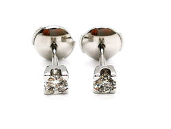 Boucles d'oreilles Puces Or blanc Diamant - Castafiore