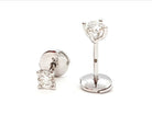 Boucles d'oreilles Puces Or blanc Diamant - Castafiore