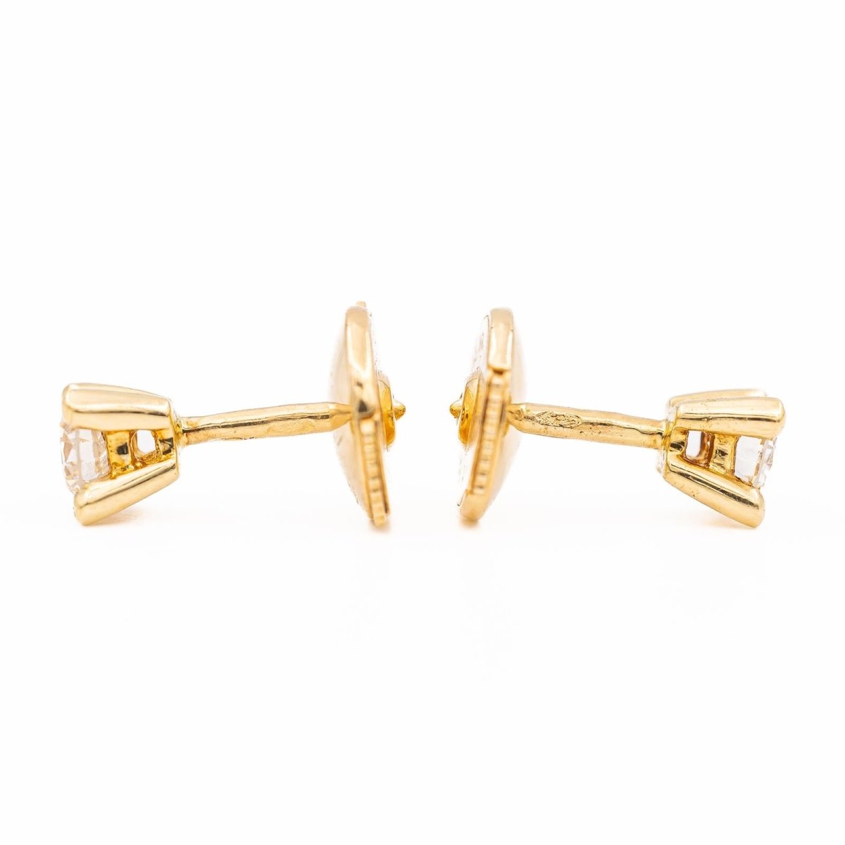 Boucles d'oreilles Puces or jaune diamant - Castafiore