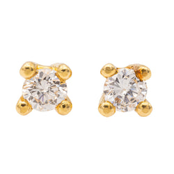 Boucles d'oreilles Puces or jaune diamant - Castafiore