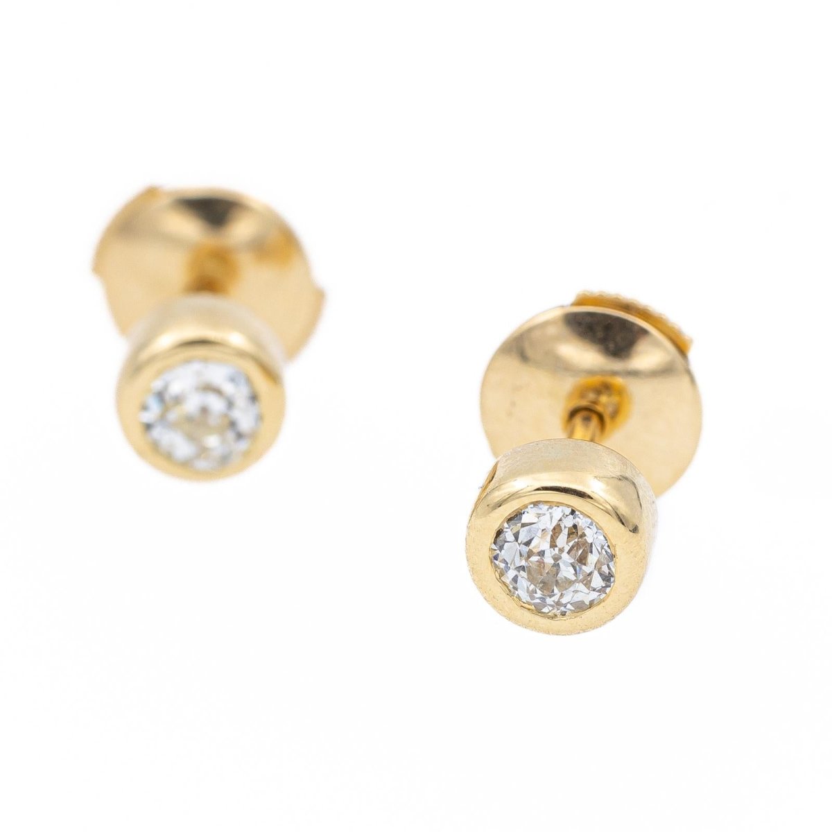 Boucles d'oreilles Puces Or jaune Diamant - Castafiore