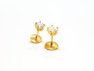 Boucles d'oreilles Puces Or jaune Diamant - Castafiore