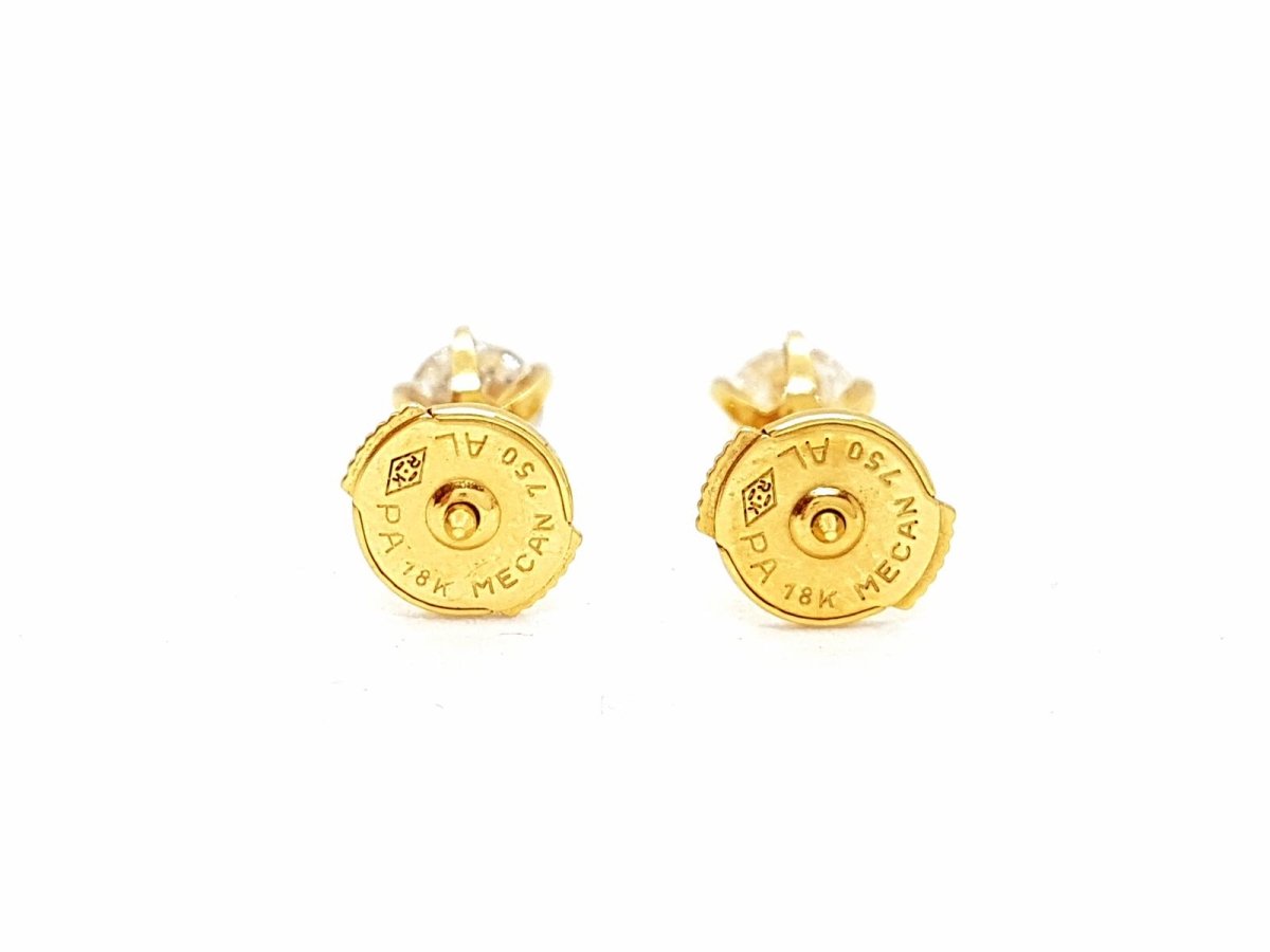 Boucles d'oreilles Puces Or jaune Diamant - Castafiore