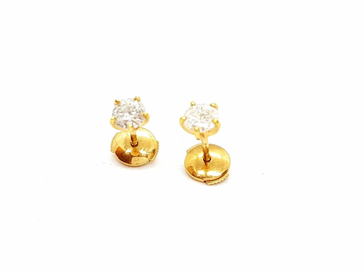 Boucles d'oreilles Puces Or jaune Diamant - Castafiore