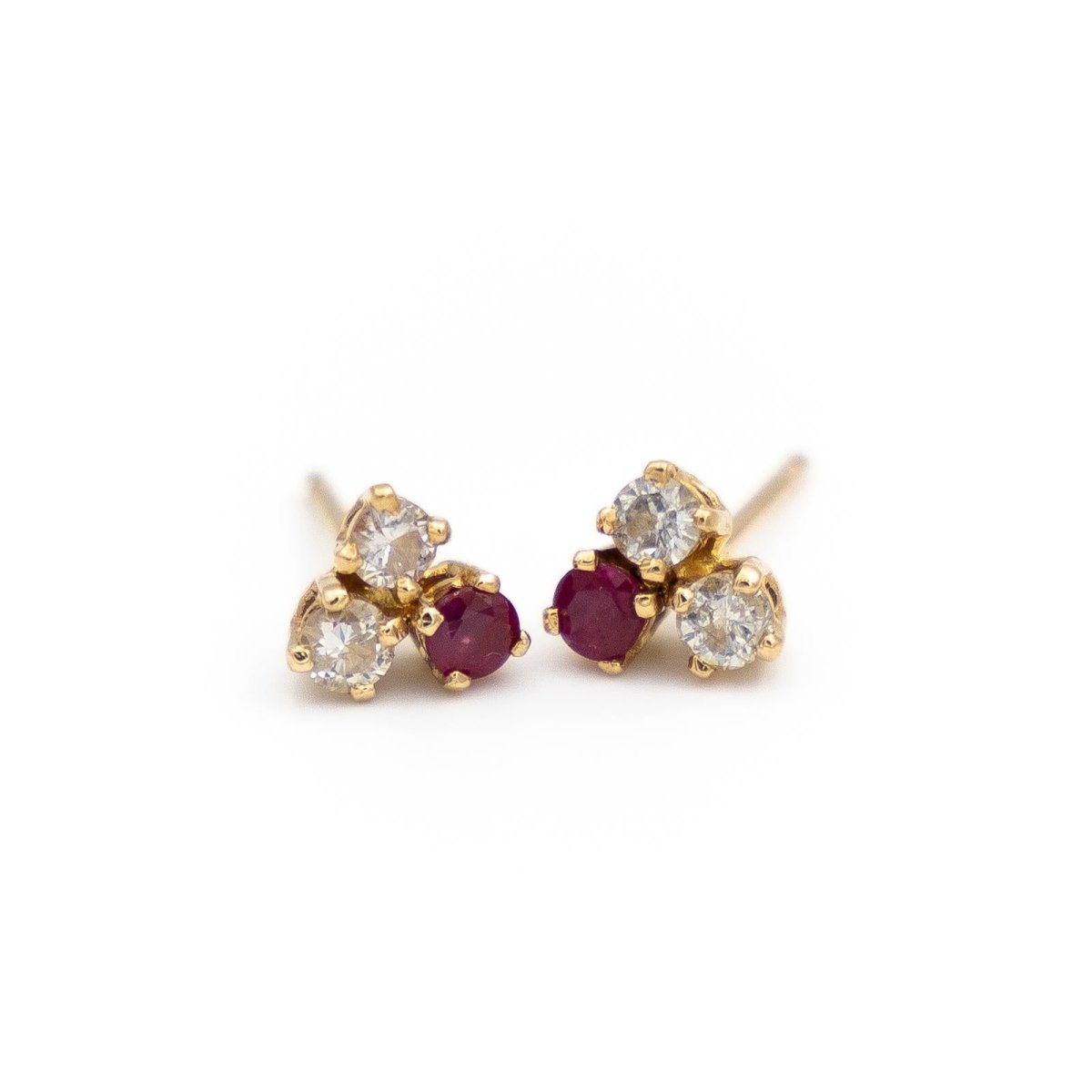 Boucles d'oreilles Puces Or jaune Diamant - Castafiore