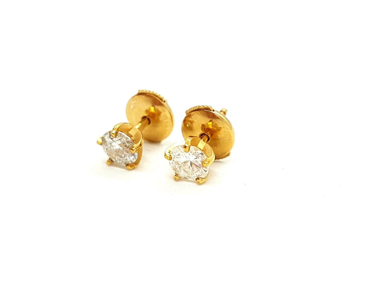 Boucles d'oreilles Puces Or jaune Diamant - Castafiore