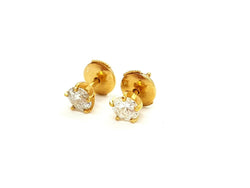 Boucles d'oreilles Puces Or jaune Diamant - Castafiore