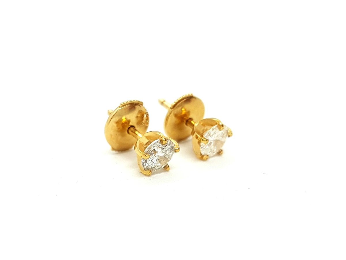 Boucles d'oreilles Puces Or jaune Diamant - Castafiore