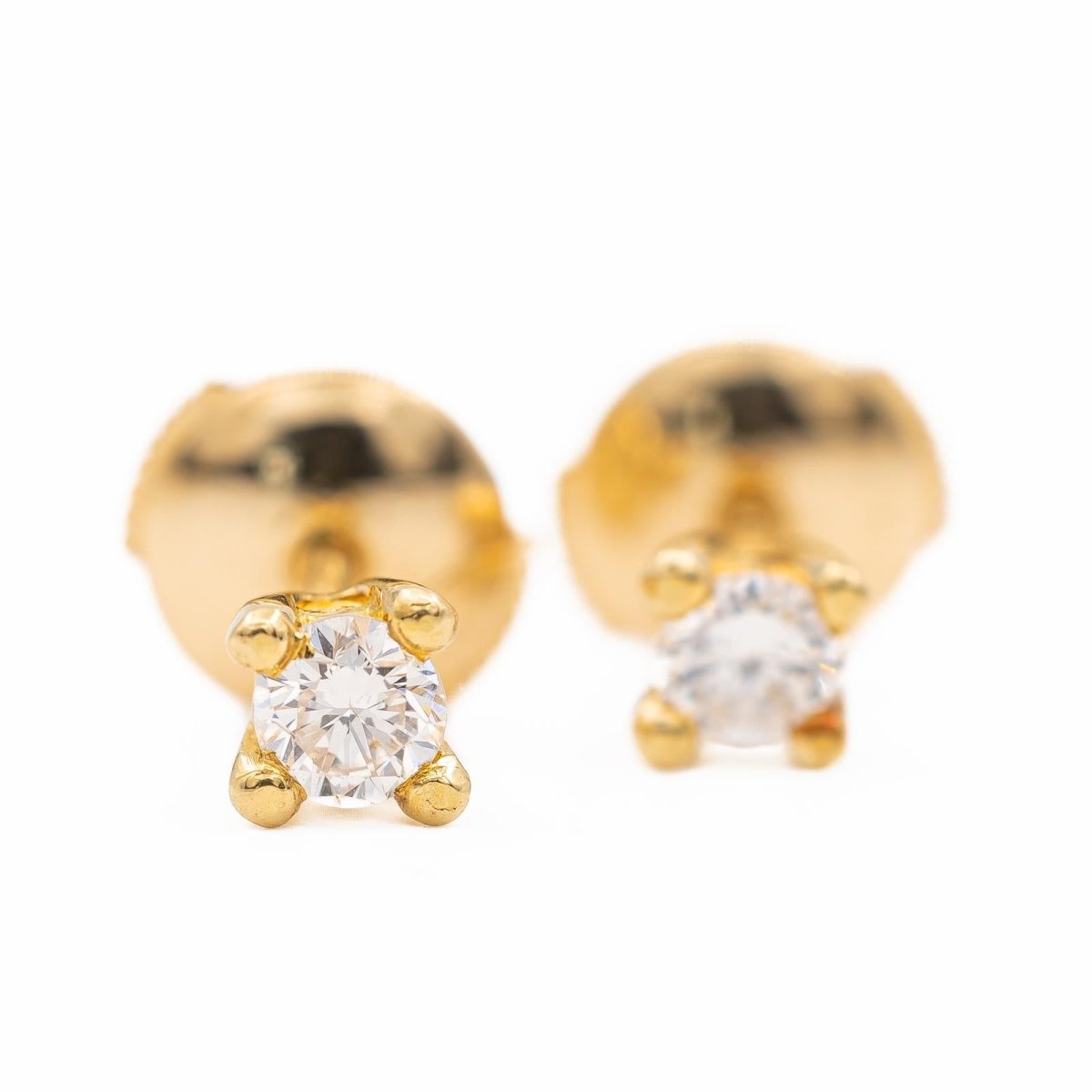 Boucles d'oreilles Puces or jaune diamant - Castafiore