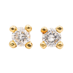 Boucles d'oreilles Puces or jaune diamant - Castafiore