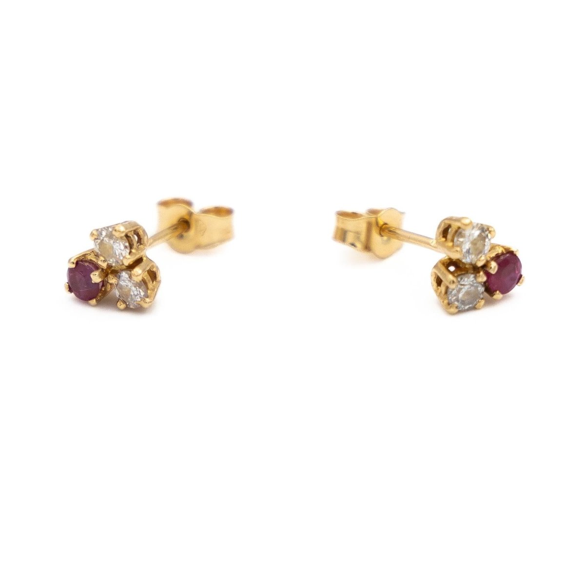 Boucles d'oreilles Puces Or jaune Diamant - Castafiore