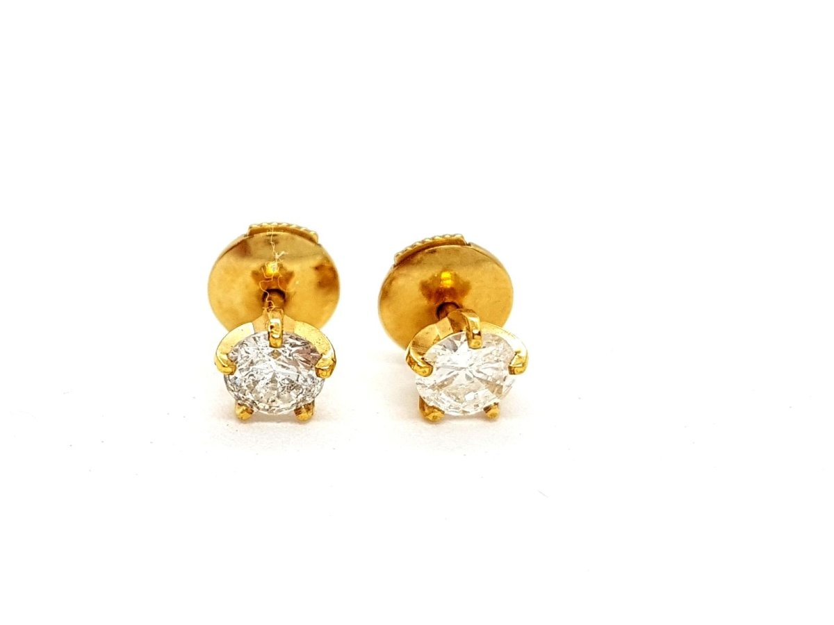 Boucles d'oreilles Puces Or jaune Diamant - Castafiore