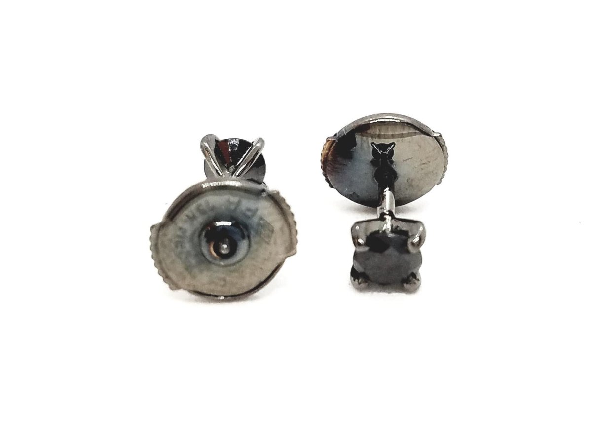 Boucles d'oreilles Puces Or noir Diamant - Castafiore