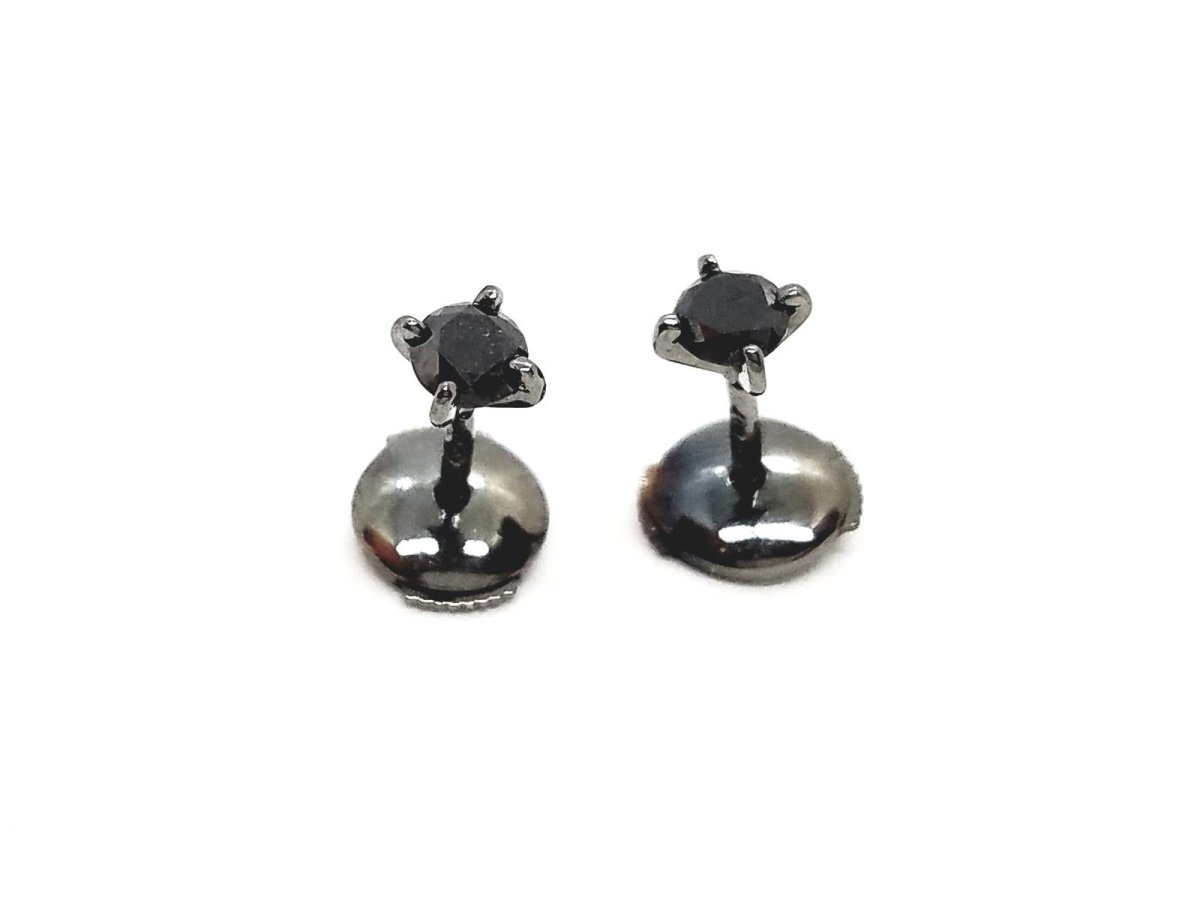Boucles d'oreilles Puces Or noir Diamant - Castafiore