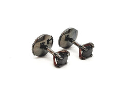 Boucles d'oreilles Puces Or noir Diamant - Castafiore