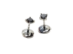 Boucles d'oreilles Puces Or noir Diamant - Castafiore