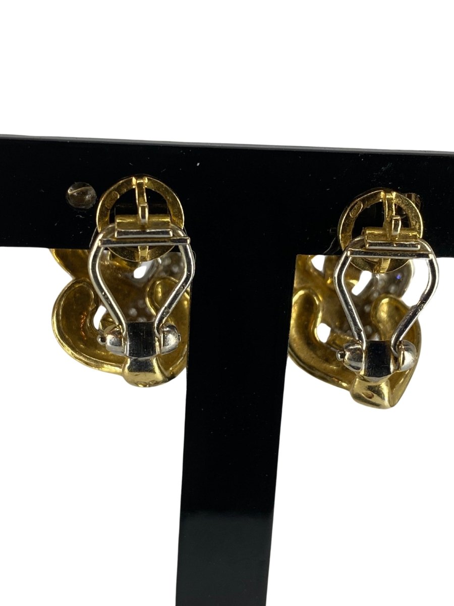 Boucles d’oreilles REPOSSI en or jaune et diamants - Castafiore
