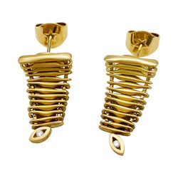 Boucles d'oreilles Stern "Filament" en or jaune et diamants - Castafiore