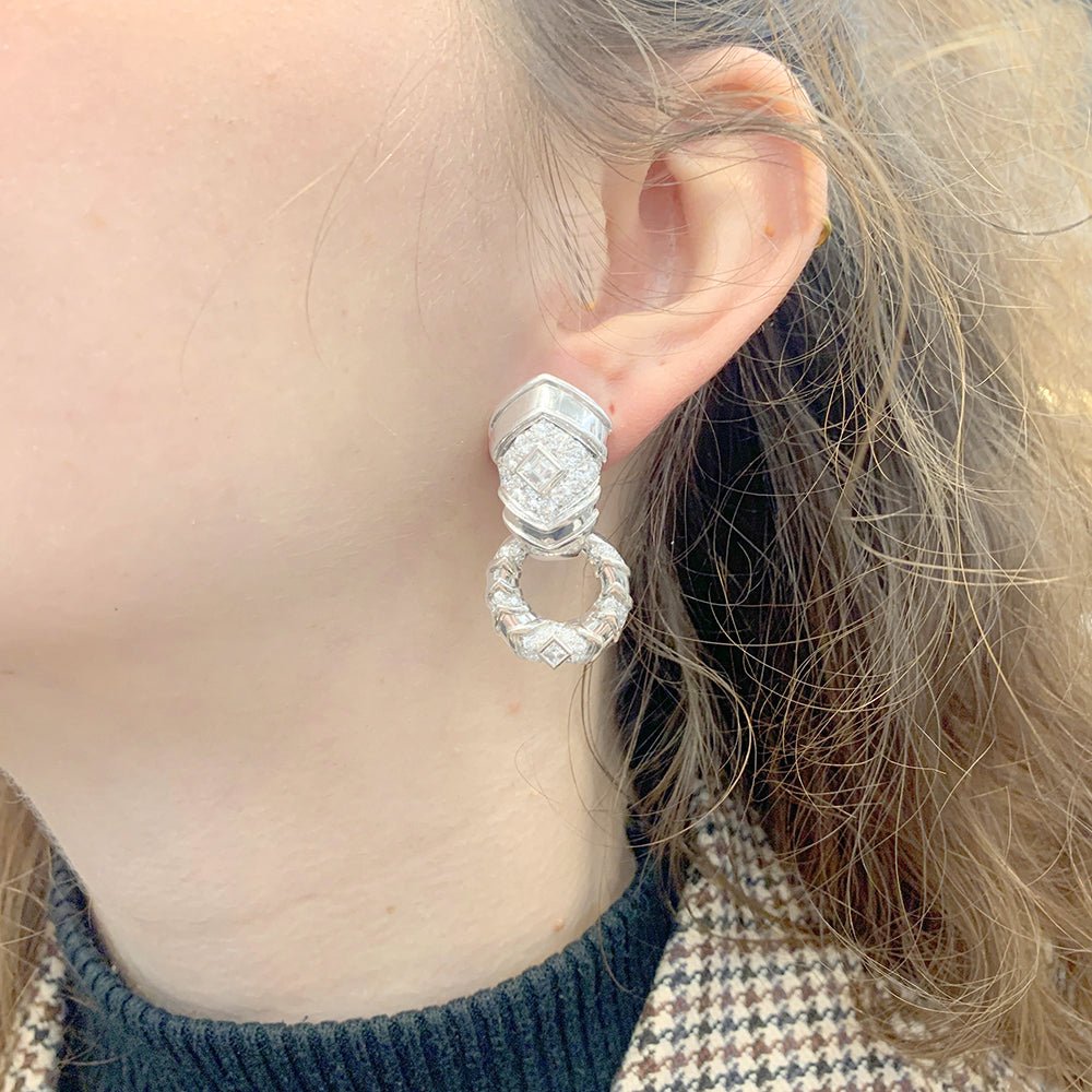 Boucles d’oreilles transformables REPOSSI en or blanc et diamants - Castafiore