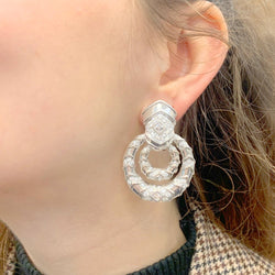 Boucles d’oreilles transformables REPOSSI en or blanc et diamants - Castafiore
