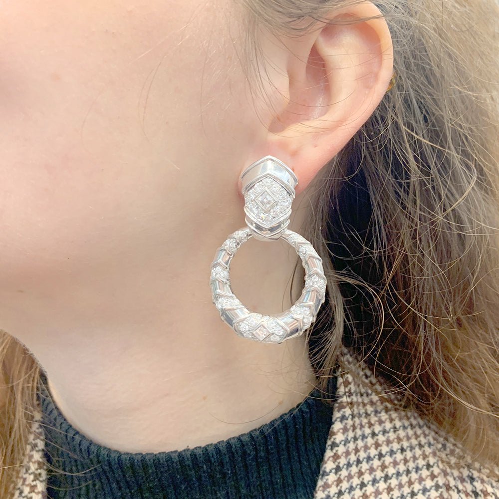 Boucles d’oreilles transformables REPOSSI en or blanc et diamants - Castafiore