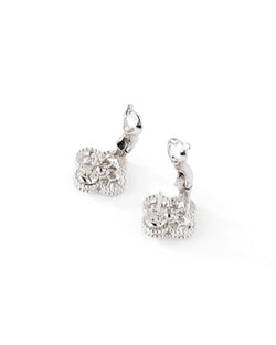 Boucles d'oreilles VAN CLEEF & ARPELS "Vintage Alhambra" en or blanc et diamant - Castafiore