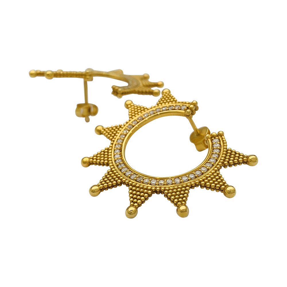 Boucles d'oreilles Zolotas, "Helios" en or jaune et diamants - Castafiore