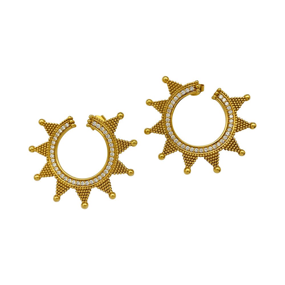 Boucles d'oreilles Zolotas, "Helios" en or jaune et diamants - Castafiore