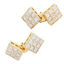 Boutons de manchette BOUCHERON en or jaune, diamants - Castafiore