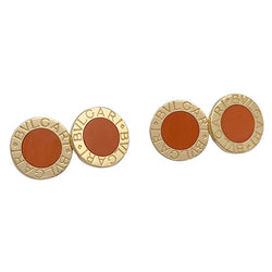 Boutons de manchette BULGARI, "Bvlgari Bvlgari", or jaune, corail - Castafiore