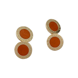 Boutons de manchette BULGARI, "Bvlgari Bvlgari", or jaune, corail - Castafiore