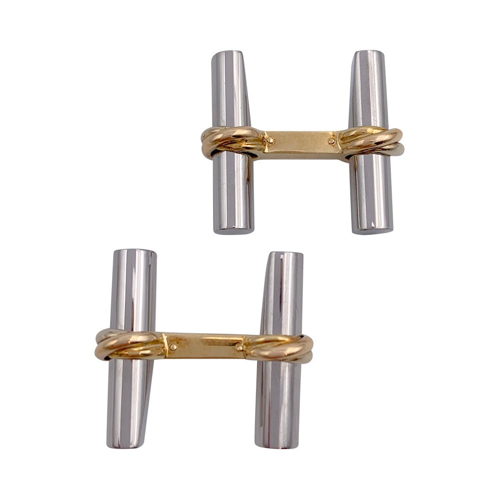 Boutons de manchette Cartier 3 ors, bâtonnets interchangeables - Castafiore