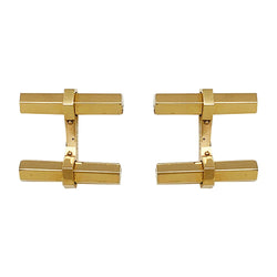 Boutons de manchette Cartier en or jaune, acier, onyx et aventurine - Castafiore