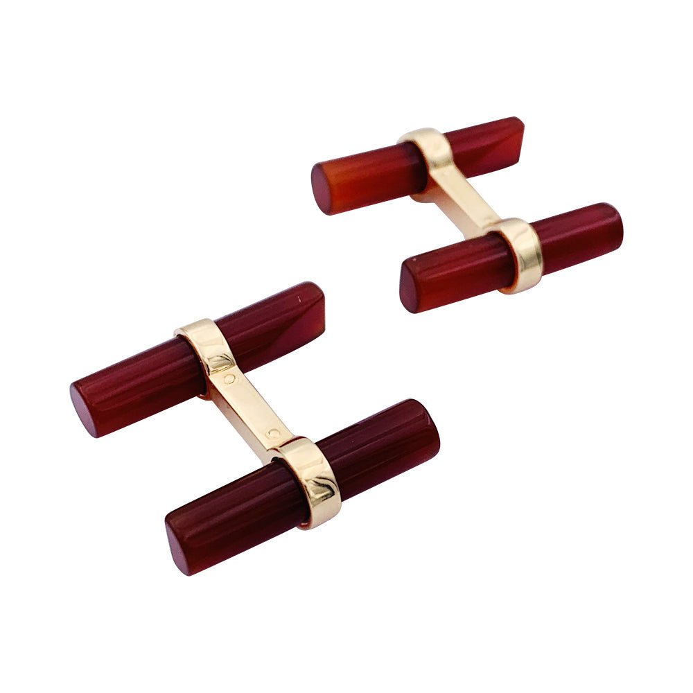 Boutons de manchette Cartier or jaune, bâtonnets interchangeables. - Castafiore